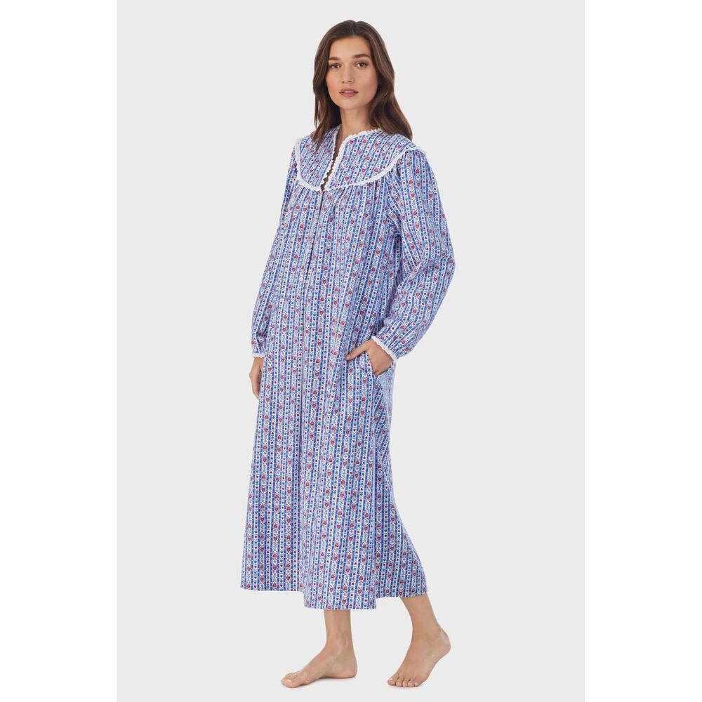 Vintage Lanz of Salzburg Tyrolean Stripe Flannel Nightgown